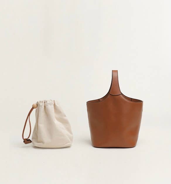 Leather Bucket Bag