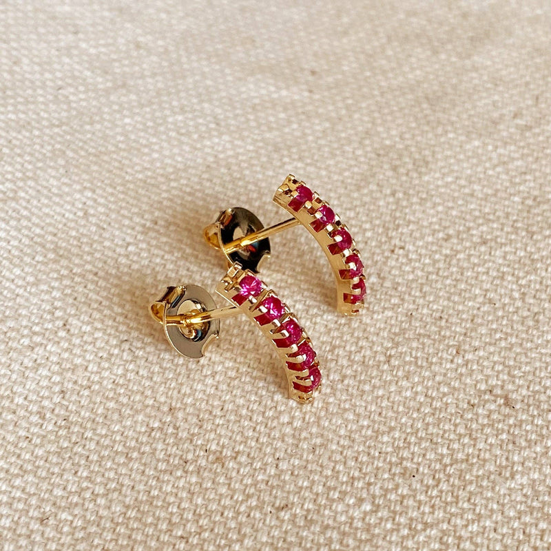 Fuchsia Crystal Stud Earrings