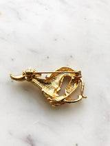 Vintage Crystal Greyhound Brooch