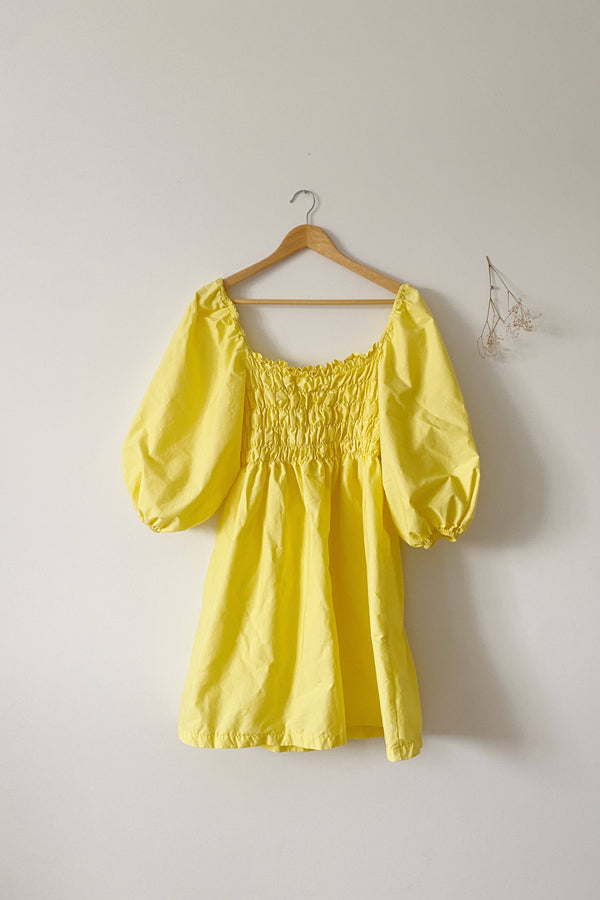 Lemon Yellow Babydoll Dress