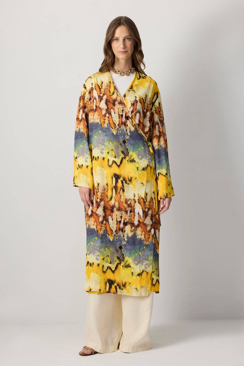Boho Tie-Dye Longline Kimono Jacket