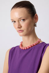 Crackle Bead & Natural Stone Necklace