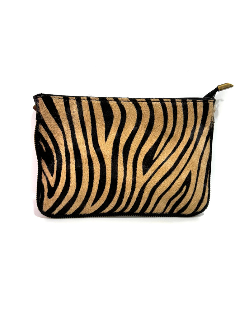 Marty Zebra Print Crossbody Bag & Clutch