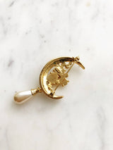 Vintage Pearl & Crystal Brooch