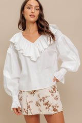 Ruffle Long Sleeve Top