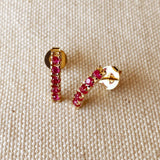 Fuchsia Crystal Stud Earrings