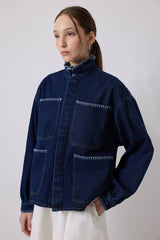 Whipstitch Utility Denim Jacket