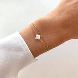 Mother-of-pearl Double Clover Bracelet