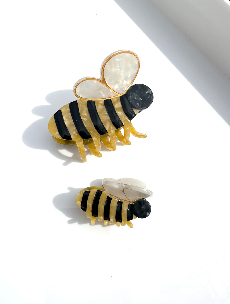 Hand-painted Mini Bee Claw Hair Clip