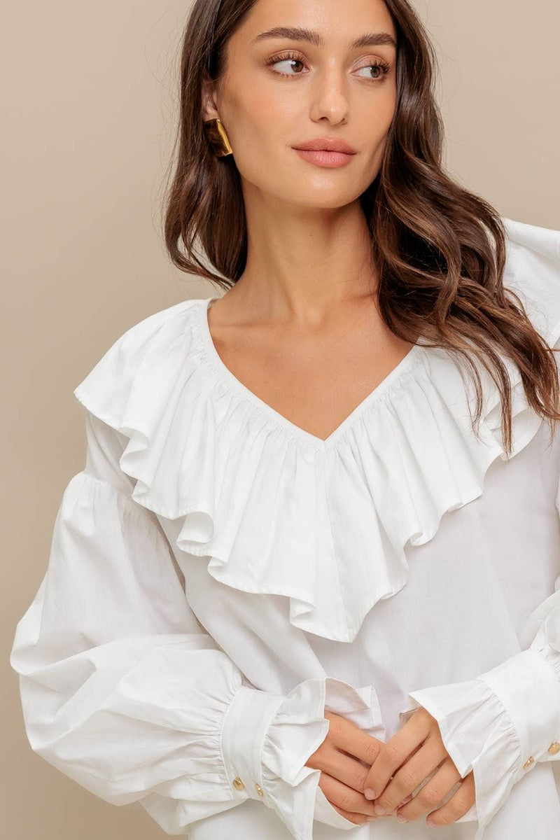 Ruffle Long Sleeve Top