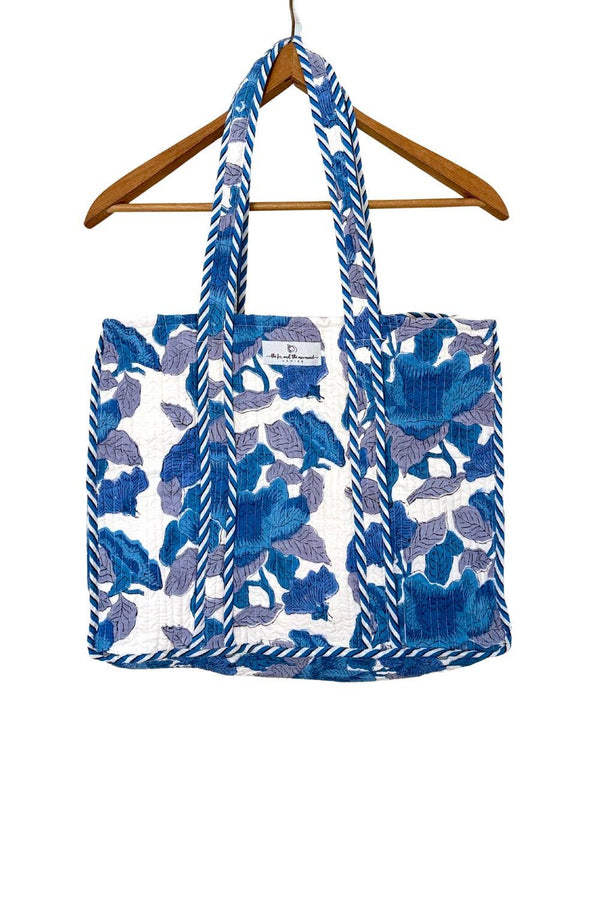 Reversible Quilted Block Printed Beach Bag