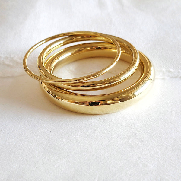 Brass Simplicity Bangle Set