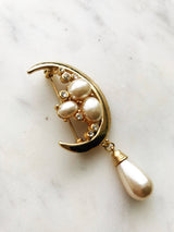 Vintage Pearl & Crystal Brooch