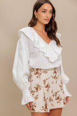 Ruffle Long Sleeve Top