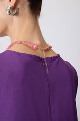 Crackle Bead & Natural Stone Necklace