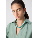 Crackle Bead & Natural Stone Necklace