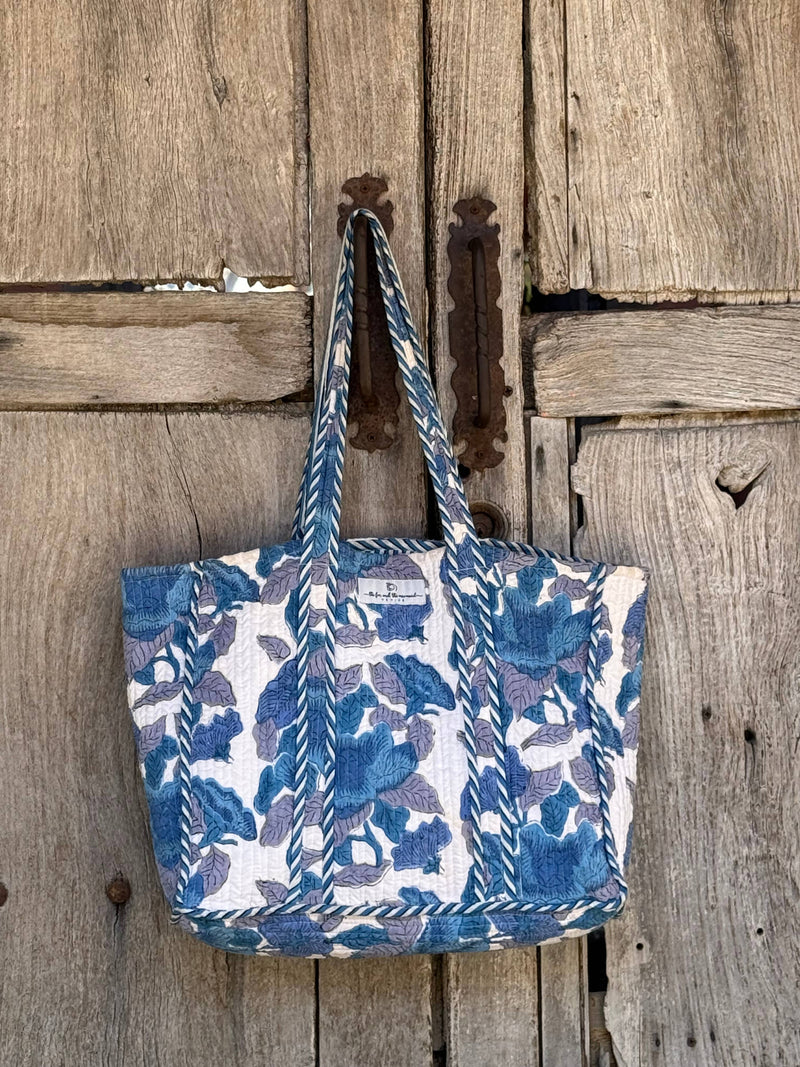 Reversible Quilted Block Printed Beach Bag