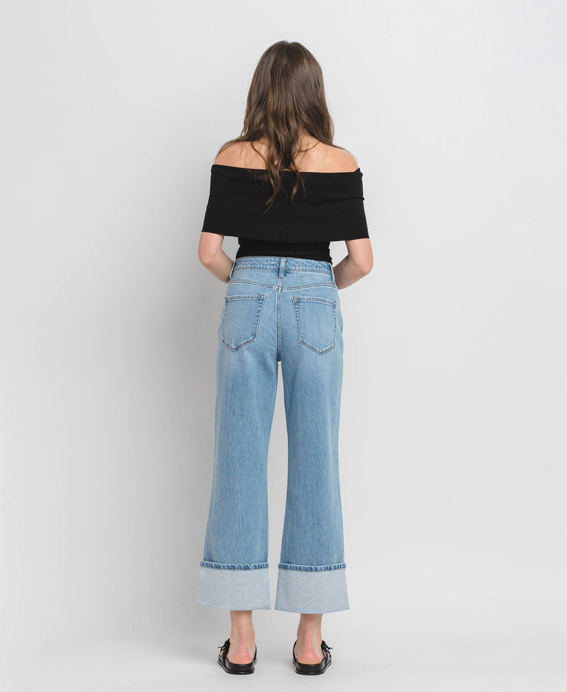 High Rise Cuffed Baggy Jeans