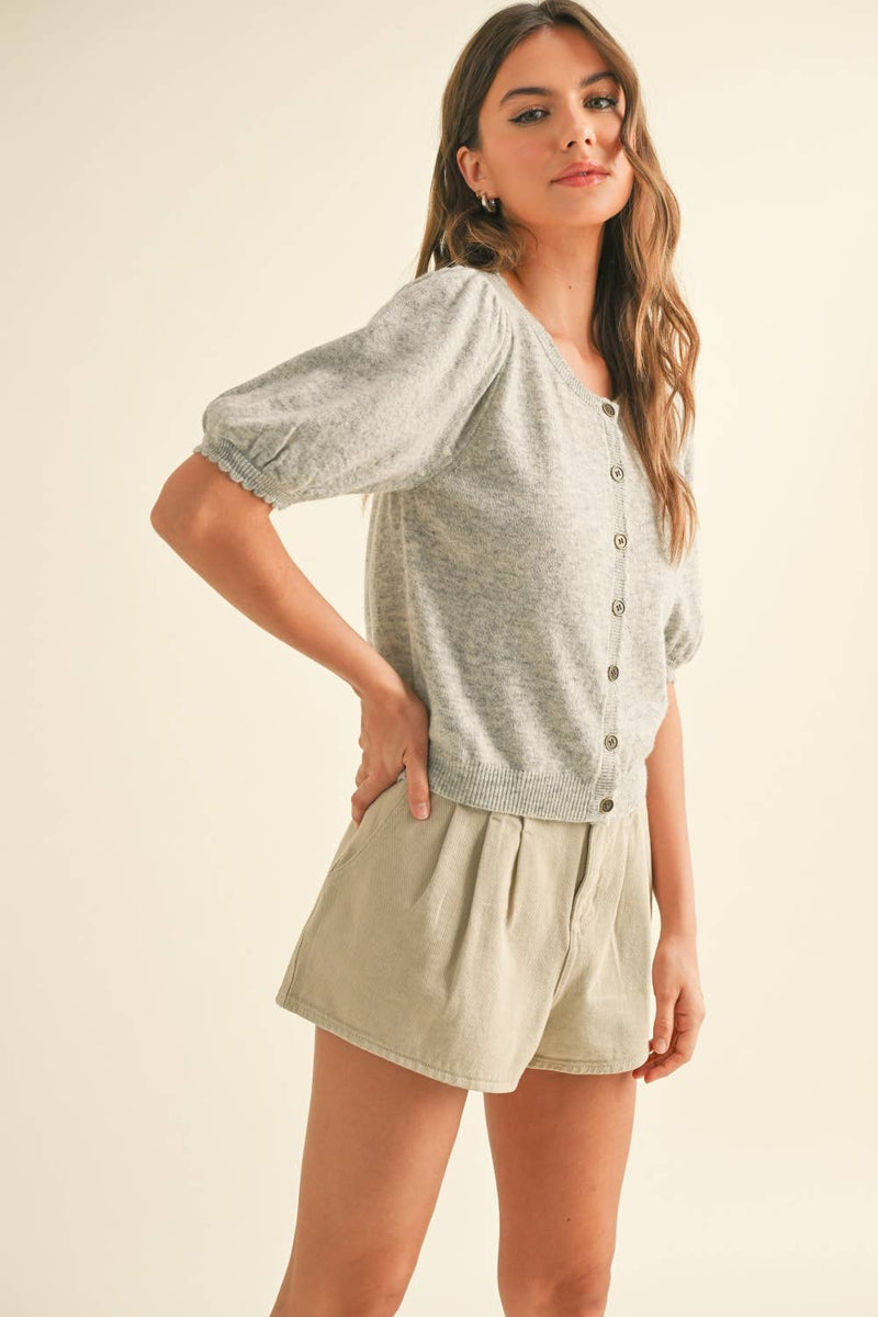 Puff Short Sleeve Cardigan
