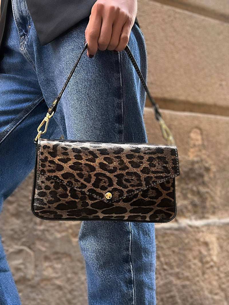 Juli Leopard Print Leather Arm & Crossbody Bag