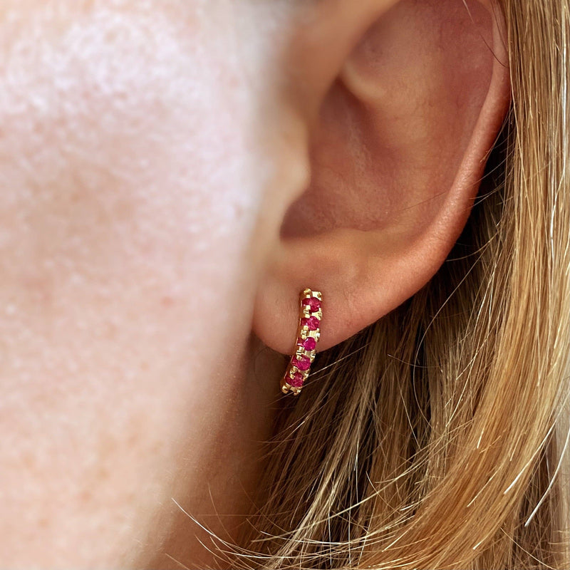 Fuchsia Crystal Stud Earrings