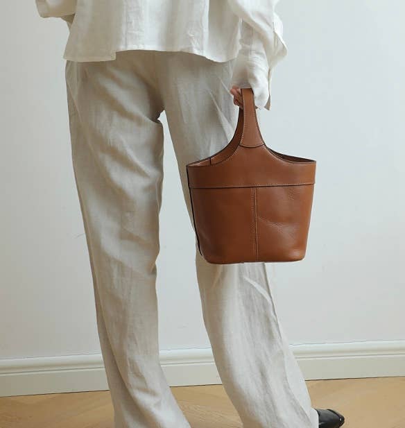 Leather Bucket Bag