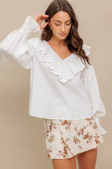 Ruffle Long Sleeve Top