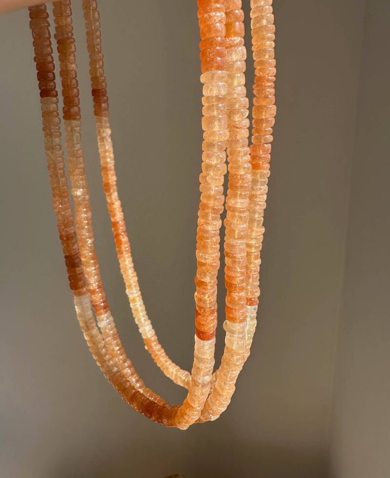 Peach Ombre Quartz Necklace