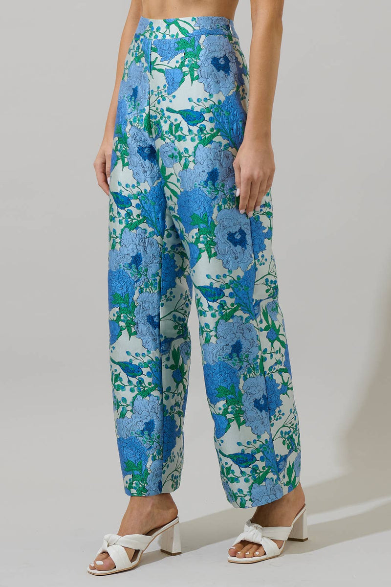 Willa Floral Jacquard Wide Leg Pants