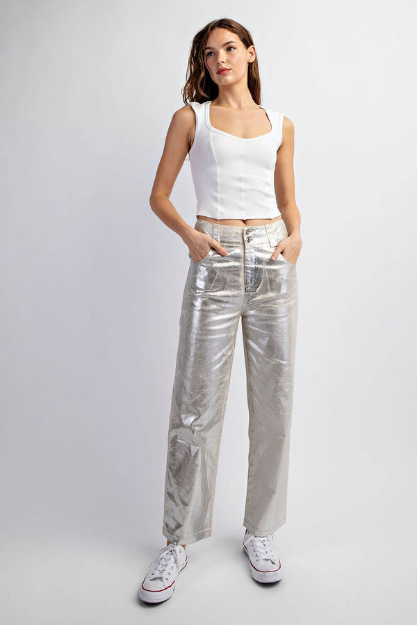 Silver Foil Jeans