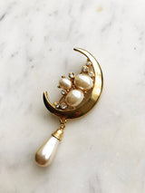 Vintage Pearl & Crystal Brooch