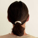 Narrow Crescent Metal Cuff Hair Tie