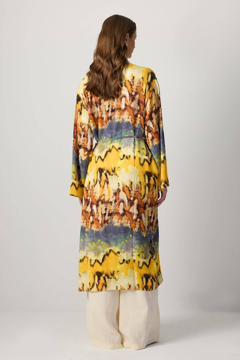 Boho Tie-Dye Longline Kimono Jacket