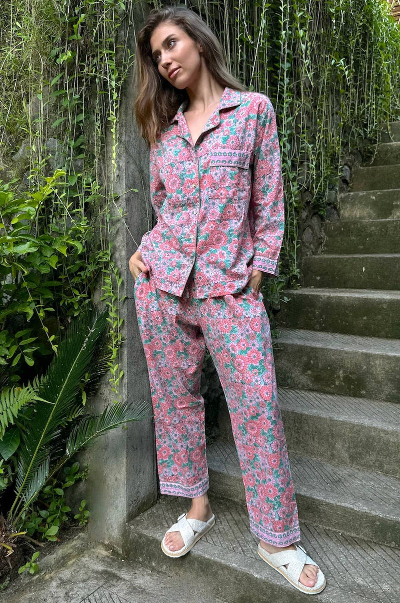 Women's Block Printed Pajama Set