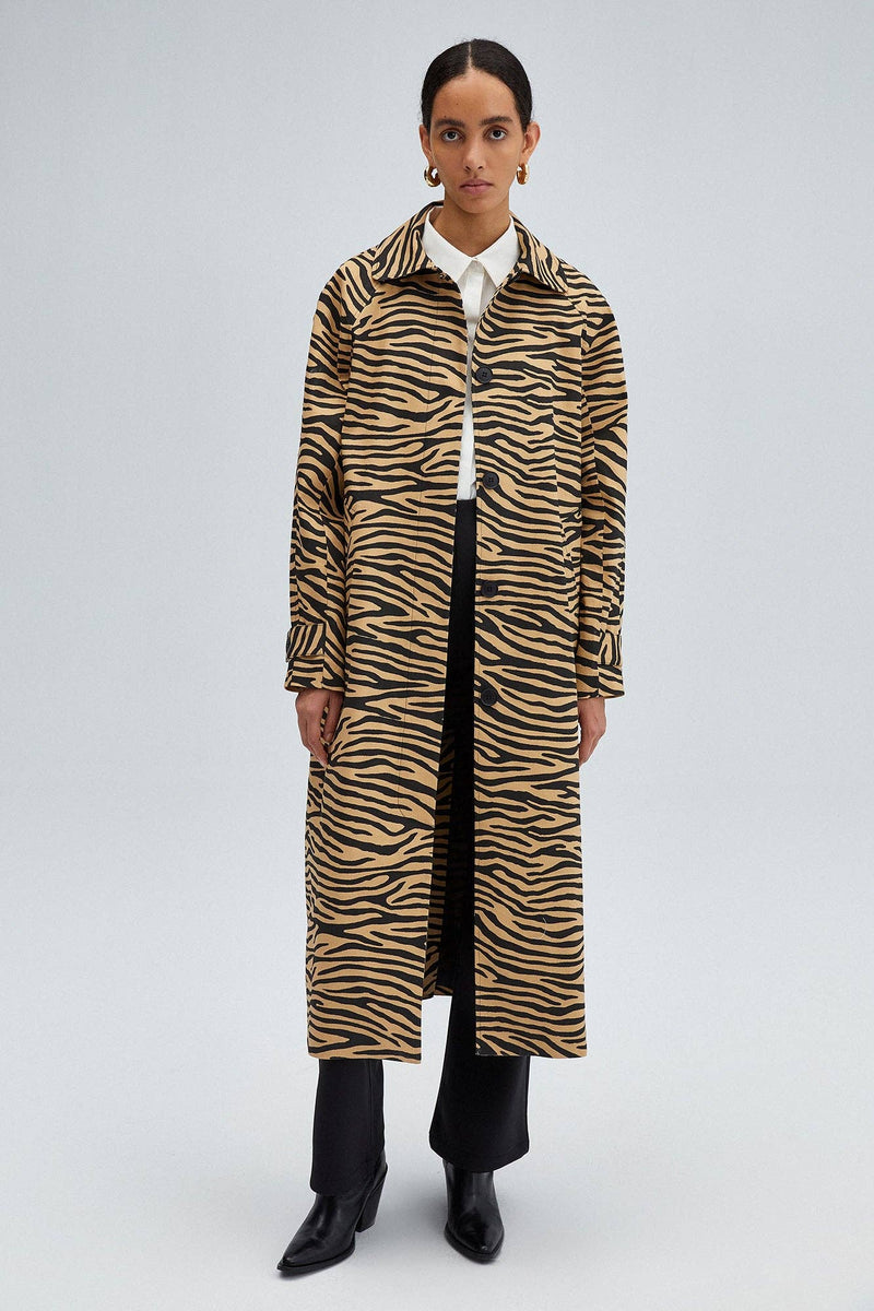 Zebra Patterned Trenchcoat