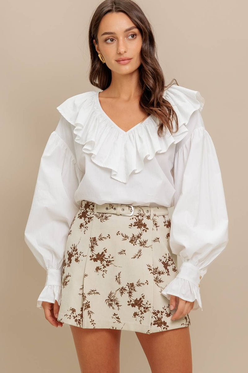 Ruffle Long Sleeve Top