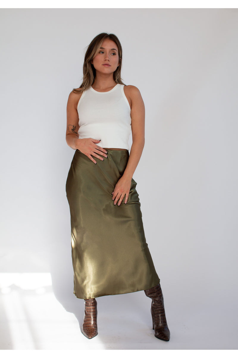 Silk midi Skirt