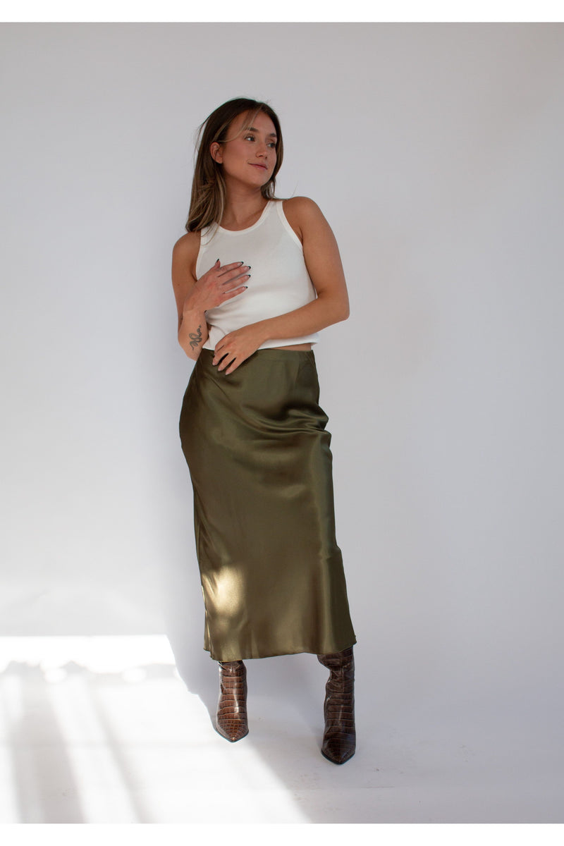 Silk midi Skirt