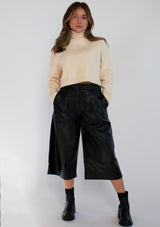 Faux Leather Capri